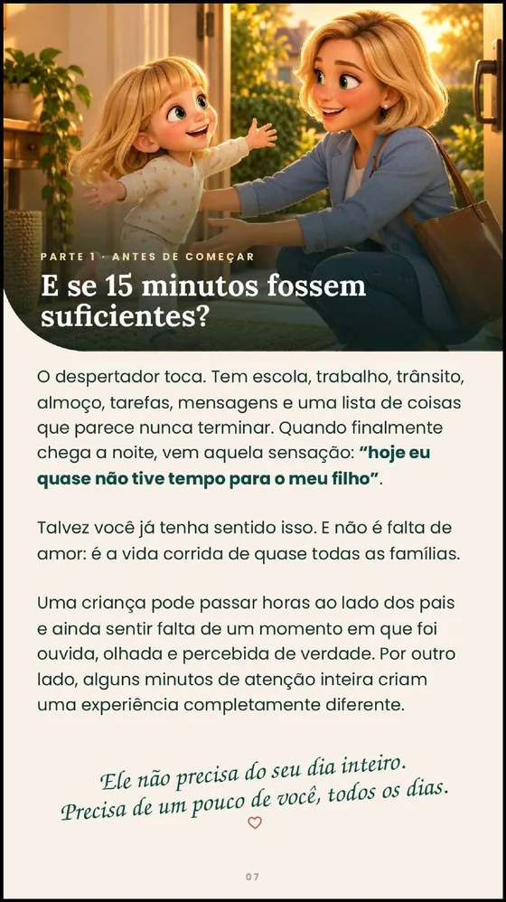Página do e-book: E se 15 minutos fossem suficientes?