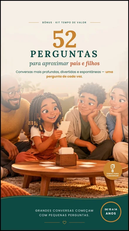 Capa do bônus 52 Perguntas para aproximar pais e filhos